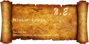 Nistor Ervin névjegykártya