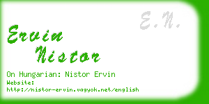 ervin nistor business card